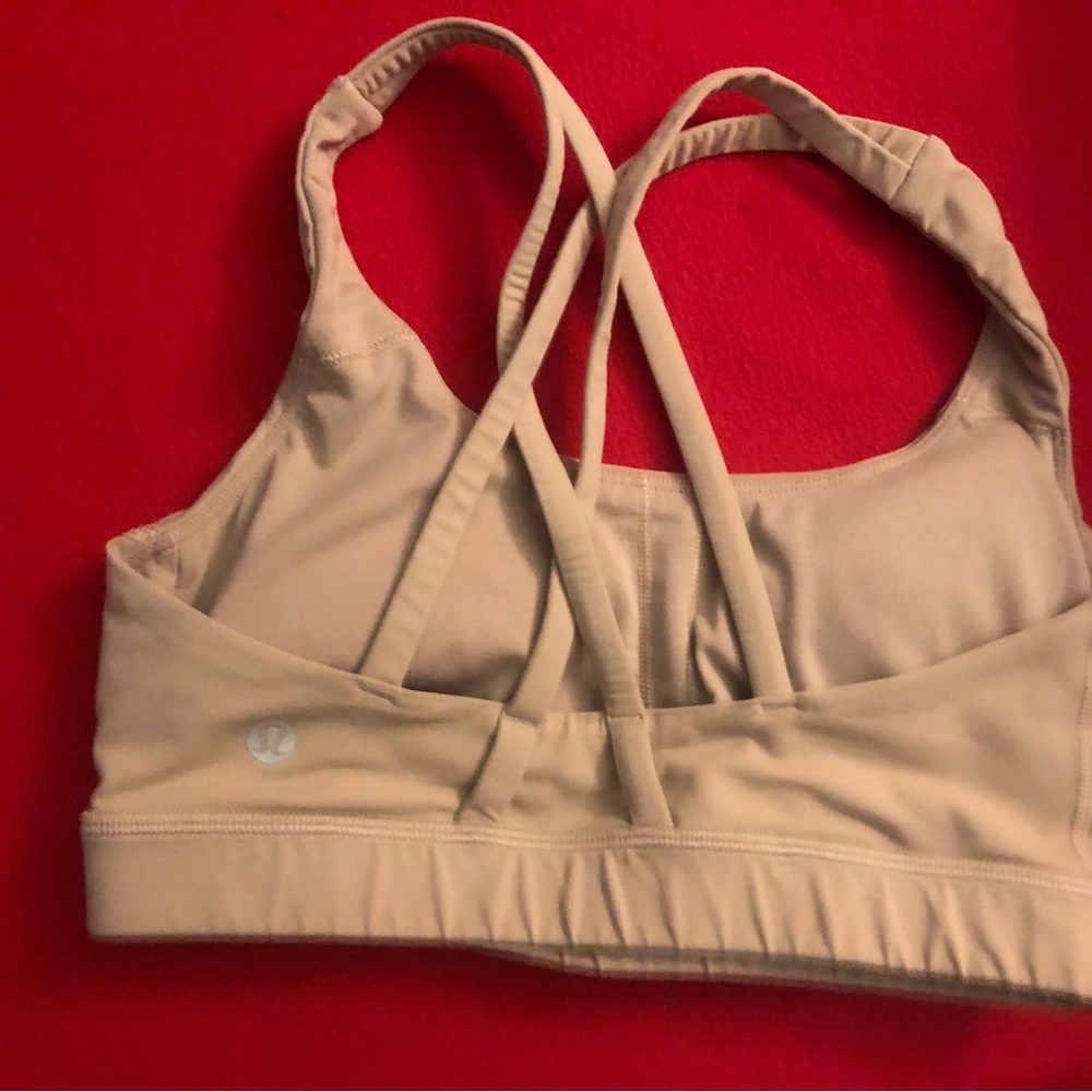 Lululemon Athletica Tan Sports Bra with Moisture-Wicking Fabric